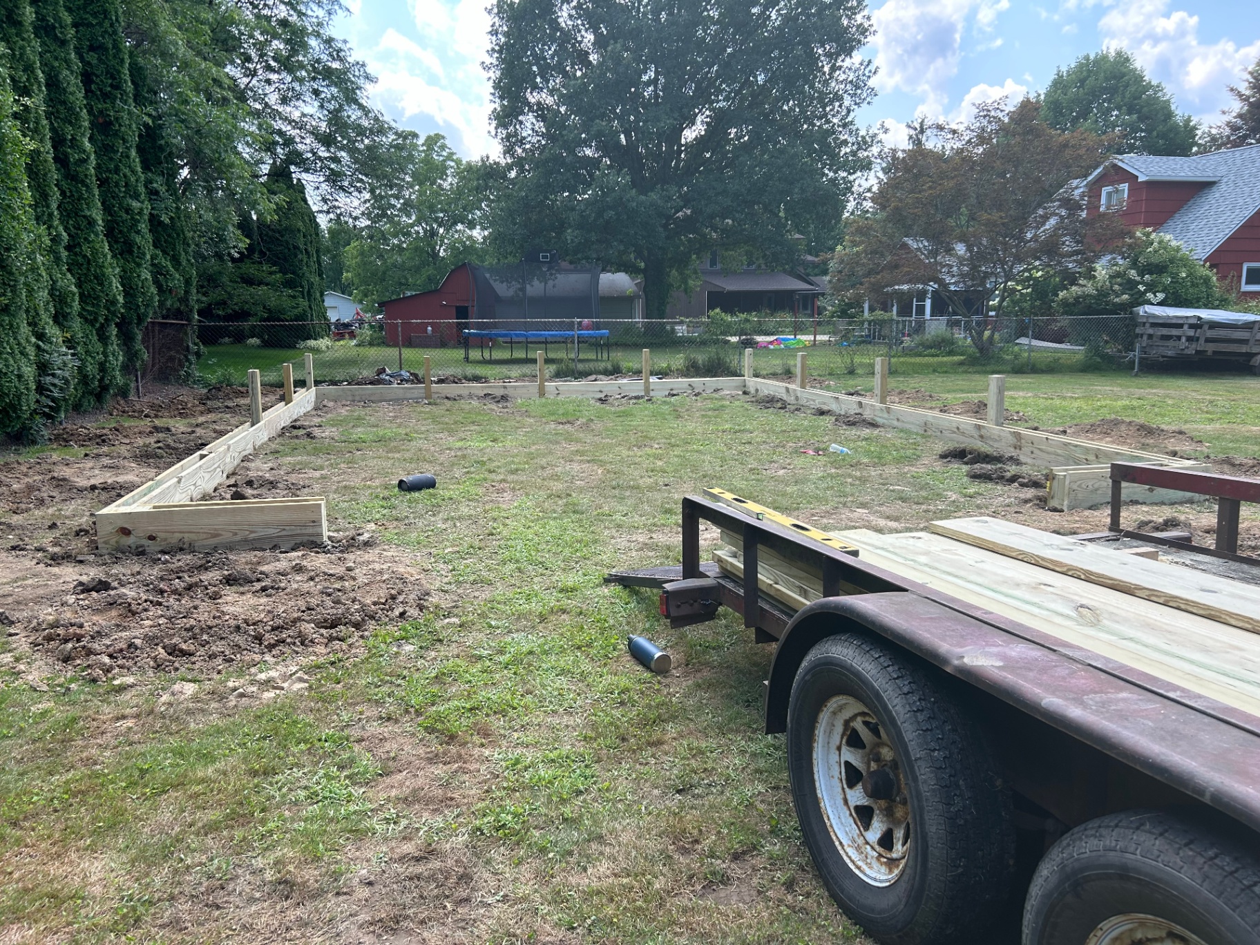 Foundation and site prep for a new pole barn build